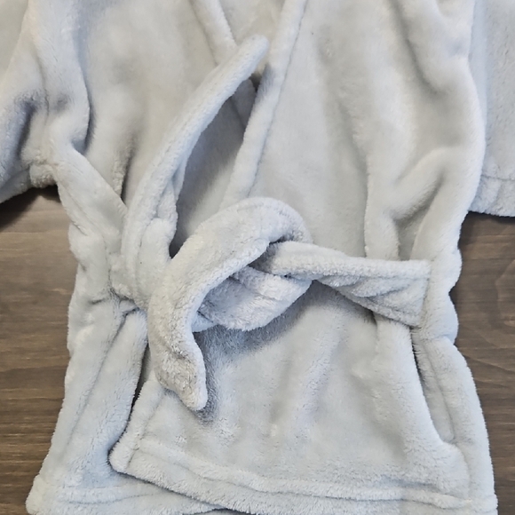 Hudson Baby Elephant Hooded Baby Robe 0-9M Gray with Pink Bow - Picture 3 of 9